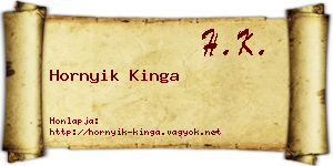 Hornyik Kinga névjegykártya